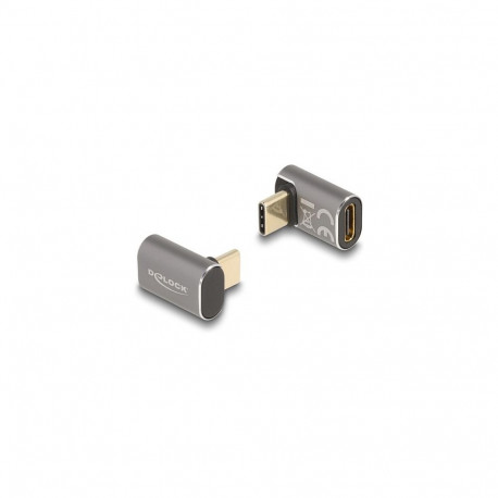 Delock USB-adapter 40 Gbps USB Type-C™ PD 3.0 100 W nurgaga pistik-pesa 8K 60 Hz metallist