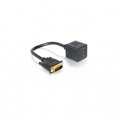 "Delock Adapter DVI 24+1 Stecker zu 2 x HDMI Buchse"