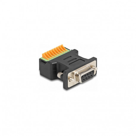 "Delock D-Sub 9 Buchse zu Terminalblock Adapter mit Drucktaster"