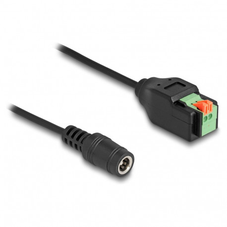 Delock DC 5,5 x 2,1 mm pesa 2 Pin klemmiploki adapter surunupuga 15 cm