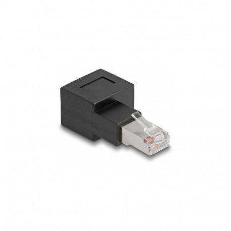 "Delock RJ45 Stecker zu RJ45 Buchse Adapter Cat.6A 90° nach rechts gewinkelt"
