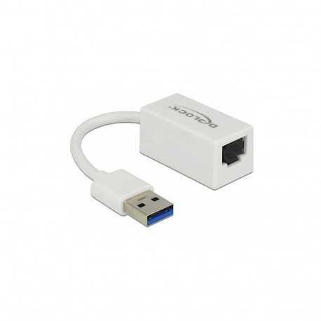 "Delock USB Typ-A Netzwerk Adapter Gigabit LAN 1 x RJ45 kompakt weiß"