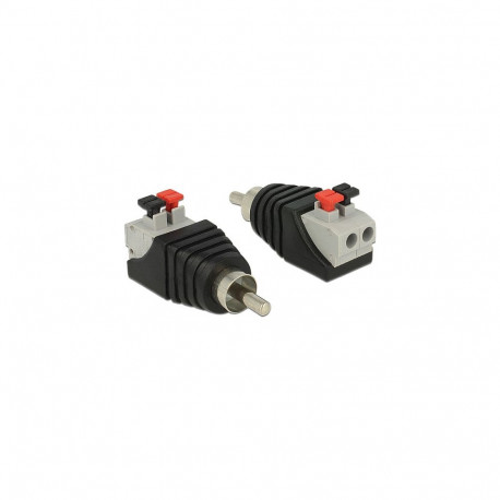 "Adapter Cinchstecker > Terminalblock mit Drucktasten 2 Pin"