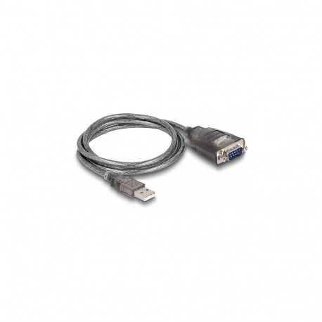 "Delock Adapter USB 2.0 Typ-A zu 1 x Seriell RS-232 D-Sub 9 Pin Stecker mit Muttern mit 3 x LED 1 m"