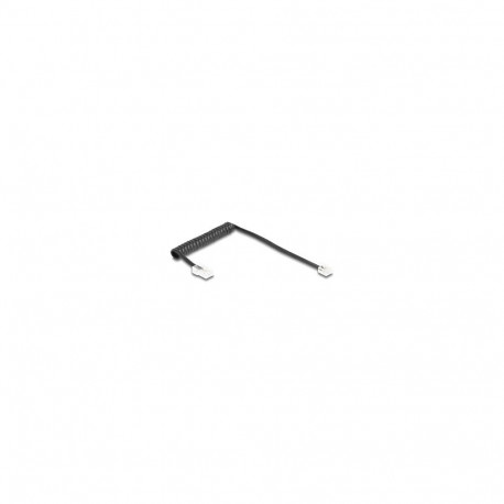 "Delock Telefonkabel / Spiralkabel RJ11 Stecker zu RJ45 Stecker schwarz 1 m"