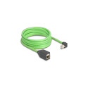 "Delock RJ45 Netzwerk Verlängerungskabel Cat.6A Stecker unten gewinkelt zu Buchse SF/UTP schleppkett