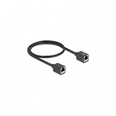 "Delock Netzwerk Verlängerungskabel Kupplung RJ45 Buchse zu RJ45 Buchse Cat.6A S/FTP 0,5 m schwarz"