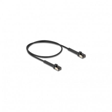 "Delock RJ45 Slim Netzwerkkabel Cat.6A U/FTP winkelbar schwarz 0,5 m"