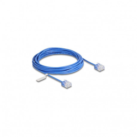 "Delock RJ45 Netzwerkkabel Cat.6 UTP Ultra Slim 5 m blau mit kurzen Steckern"