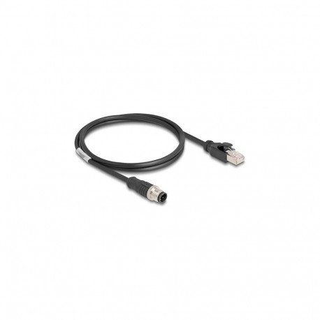 "Delock M12 Kabel D-kodiert 4 Pin Stecker zu RJ45 Stecker PVC 1 m"