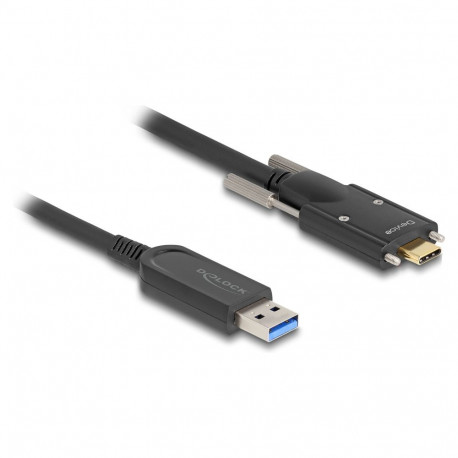 "Aktives Optisches Kabel USB 10 Gbps Typ-A Stecker zu USB Type-C™ Stecker mit Schrauben seitlich 5 m