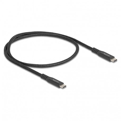 "Delock USB 20 Gbps Kabel USB Type-C™ Stecker zu Stecker PD 3.0 100 W E-Marker 0,5 m schwarz Metall"