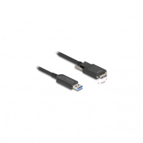 "Delock Aktives Optisches Kabel USB 10 Gbps Typ-A Stecker zu Typ Micro-B Stecker mit Schrauben 7,5 m