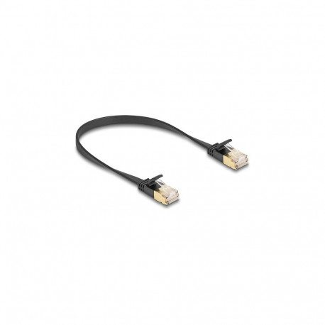 "Delock RJ45 Netzwerkkabel Cat.6A Stecker zu Stecker mit robuster Rastnase und Cat.7 Rohflachbandkab