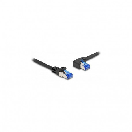 Delock RJ45 võrgukaabel Cat.6A S/FTP sirge / vasakule nurgaga 0,5 m must