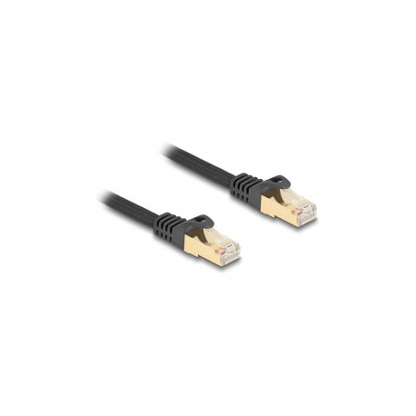 "Delock RJ45 Netzwerkkabel mit Geflechtmantel Cat.6A S/FTP Stecker zu Stecker 3 m schwarz"