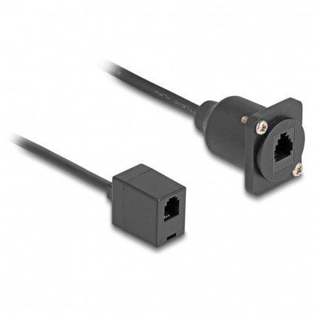 Delock D-Typ RJ10 pesa-pesa kaabel, must, 30 cm