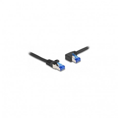 Delock RJ45 võrgukaabel Cat.6A S/FTP sirge / vasakule nurgaga 2 m must