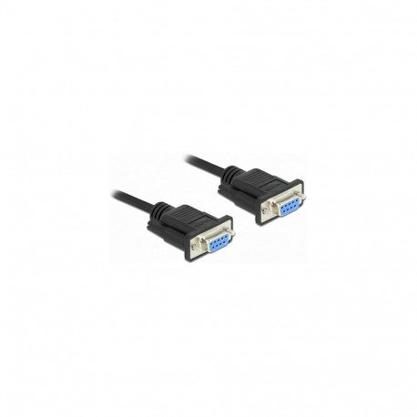 "Delock RS-232 Kabel Seriell D-Sub 9 Buchse zu Buchse Nullmodem mit schmalem Steckergehäuse - Full H