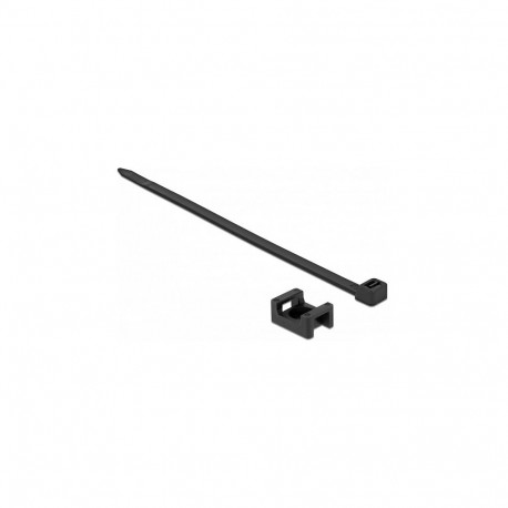 "Delock Schraubhalter 23 x 16 mm mit Kabelbinder L 150 x B 7,2 mm schwarz"