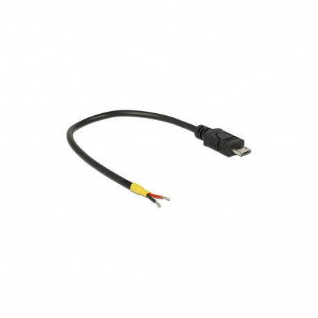 Delock kaabel USB 2.0 Micro-B pistik > 2 x lahtist toiteotsa 15 cm Raspberry Pi