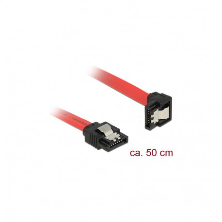 Delock SATA 6 Gb/s sirge ja allapoole nurgaga kaabel, 50 cm, punane