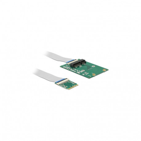 "Delock Konverter M.2 Key A+E Stecker > 1 x Mini PCIe Slot half size / full size mit flexiblem Kabel