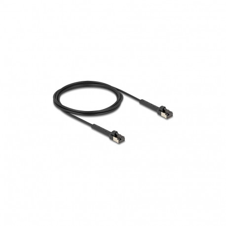 Delock RJ45 õhuke võrgukaabel Cat.8.1 U/FTP nurga alla seatav kuni 40 Gbps must 2 m