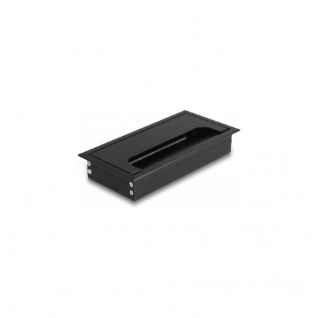 "Delock Kabeldurchführung für Tischeinbau mit Bürste 160 x 80 x 28 mm schwarz"