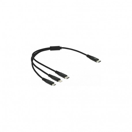 Delock 3-ühes USB laadimiskaabel USB Type-C™ – Lightning™ / Micro USB / USB Type-C™ 30 cm