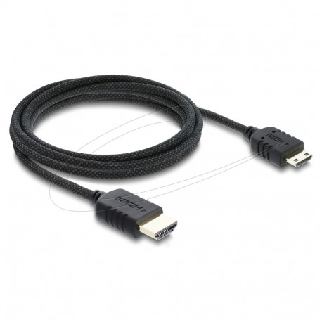 "Delock Koaxiales High Speed HDMI Kabel HDMI Stecker zu Mini HDMI Stecker 8K 60 Hz mit Geflechtmante