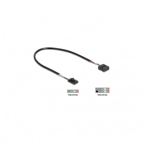 Delock USB 2.0 kaabel 4-viiguline 2,54 mm pesapistik - 10-viiguline 2,54 mm pesapistik 30 cm