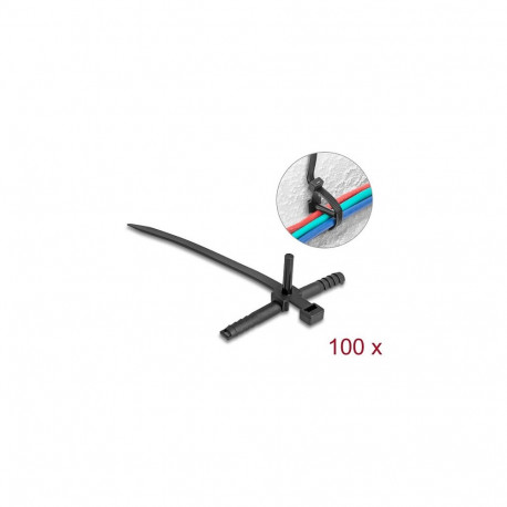 Tüübliga kaablisidemed L 150 x B 7,0mm, 100tk, must