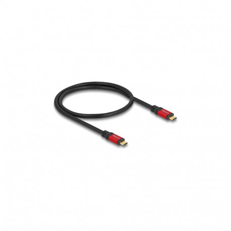 "Delock USB 20 Gbps Kabel USB Type-C™ Stecker zu Stecker PD 3.0 100 W E-Marker 0,5 m rot Metall"