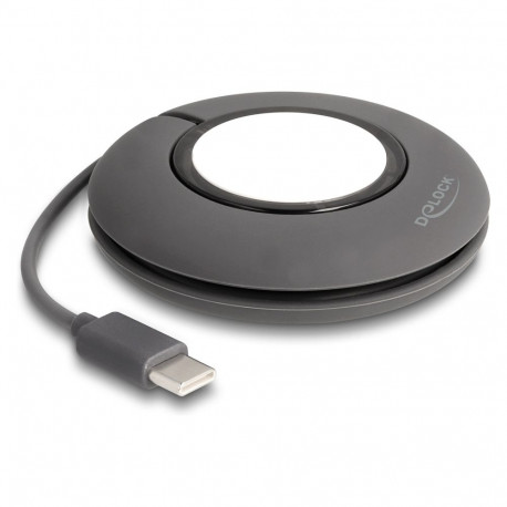 "USB Type-C™ Aufrollladekabel für Apple Watch 1 m grau magnetisch"