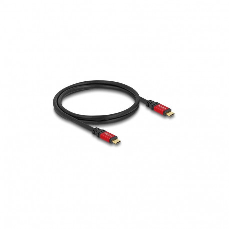 "Delock USB 20 Gbps Kabel USB Type-C™ Stecker zu Stecker PD 3.0 100 W E-Marker 0,8 m rot Metall"