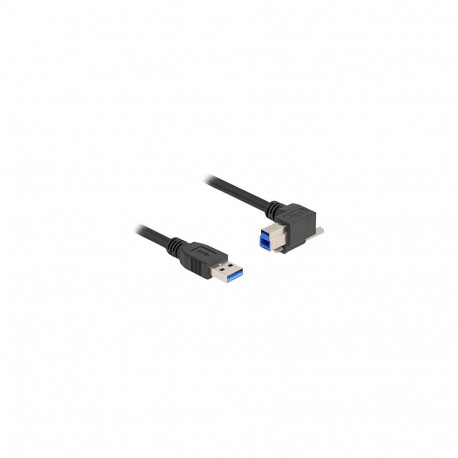 "USB 5 Gbps Kabel USB Typ-A Stecker gerade zu USB Typ-B Stecker mit Schraube 90° nach rechts gewinke