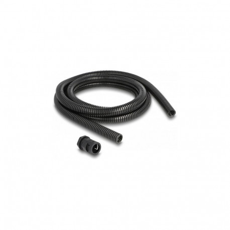 "Delock Kabelschutzschlauch 2 m x 15,8 mm mit 2 x PG11 Schlauchverschraubung Set schwarz"