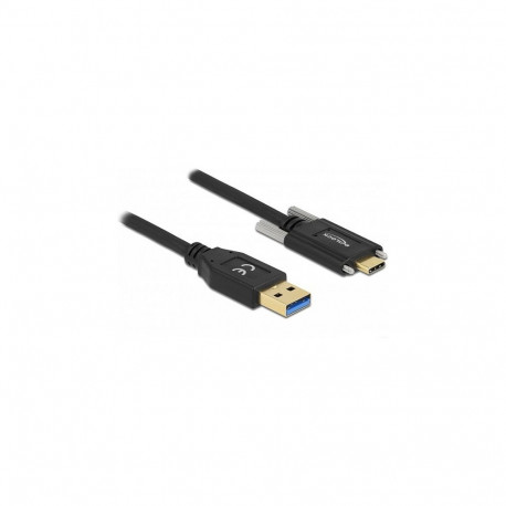 "Delock USB 10 Gbps Kabel Typ-A Stecker zu USB Type-C™ Stecker mit Schrauben seitlich 1,5 m"