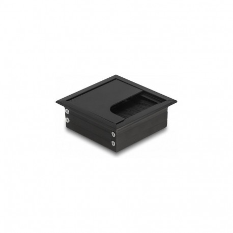 "Delock Kabeldurchführung für Tischeinbau mit Bürste 80 x 80 x 28 mm schwarz"