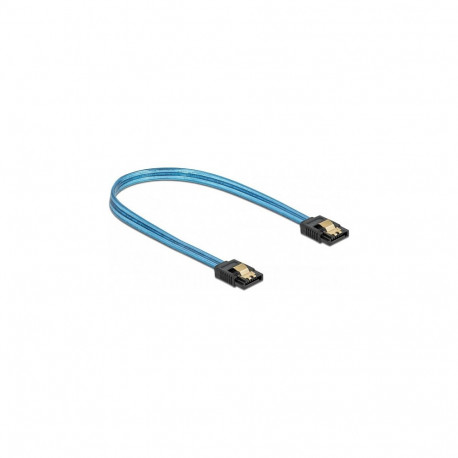 "Delock SATA 6 Gb/s Kabel UV Leuchteffekt blau 20 cm"