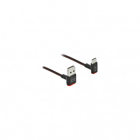 "Delock EASY-USB 2.0 Kabel Typ-A Stecker zu USB Type-C™ Stecker gewinkelt oben / unten 1,5 m schwarz
