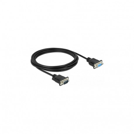 "Delock RS-232 Kabel Seriell D-Sub9 Stecker zu Buchse Nullmodem mit schmalem Steckergehäuse 3 m"