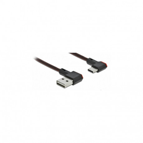 "EASY-USB 2.0 Kabel Typ-A Stecker zu USB Type-C™ Stecker gewinkelt links / rechts 2 m schwarz"