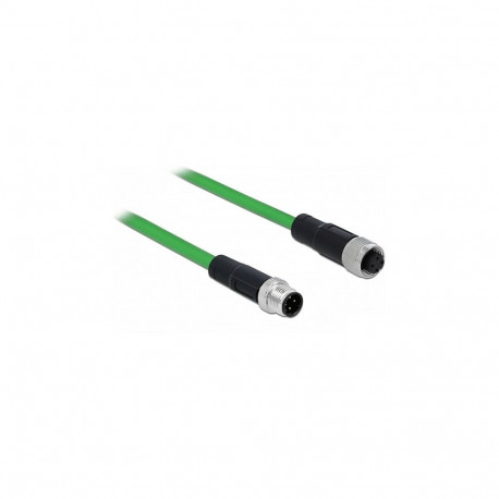 "Netzwerkkabel M12 4 Pin D-kodiert Stecker zu Buchse TPU 5 m"