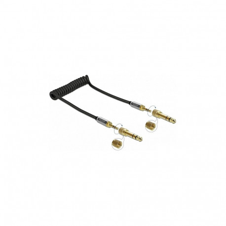 Delock spiraalkaabel 3,5 mm 3-pin pistik-pistik koos kruviadapteriga 1 m