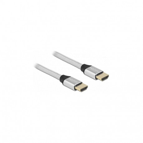 "Delock Ultra High Speed HDMI Kabel 48 Gbps 8K 60 Hz silber 0,5 m zertifiziert"