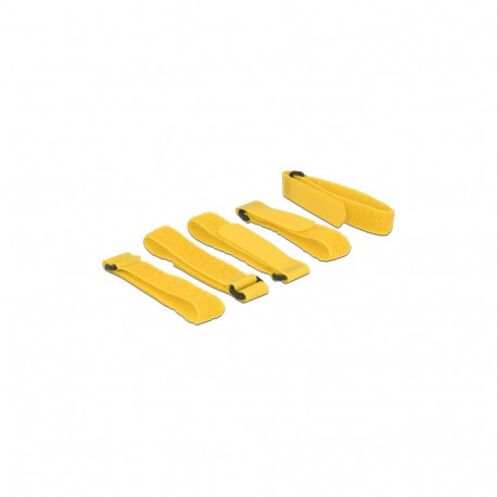 "Klett-Kabelbinder L 300 mm x B 20 mm 5 Stück mit Schlaufe gelb"