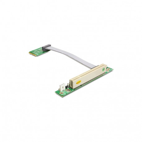"Riser Karte Mini PCI Express > 1 x PCI mit flexiblem Kabel 13 cm links gerichtet"