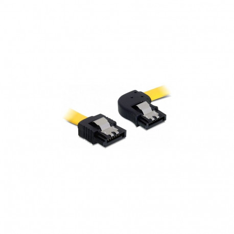 Delock SATA 6 Gb/s kaabel sirge ja parempoolse nurgaga 30 cm kollane